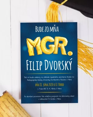 Pestré promočné oznámenia, pozvánky na promóciu