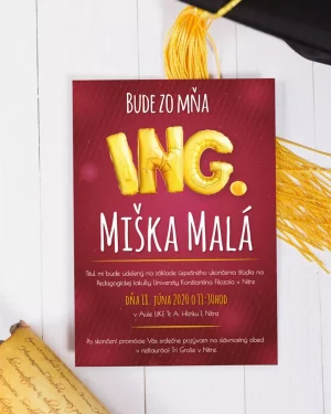 Pestré promočné oznámenia, pozvánky na promóciu
