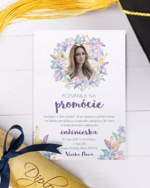 Promočné oznámenia s kvetmi a vlastnou fotkou