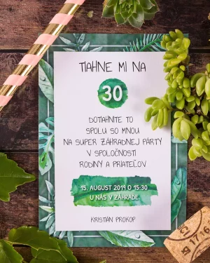 pozvánky na narodeniny greenery