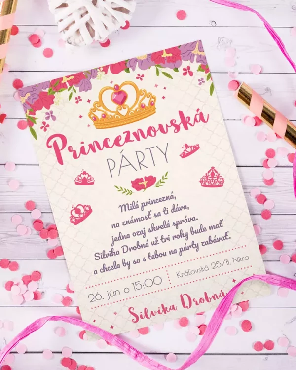 Pozvánky na narodeniny pre malé princezné