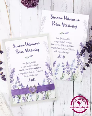 svadobné oznámenia levandula