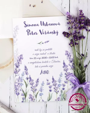 svadobné oznámenia levandula