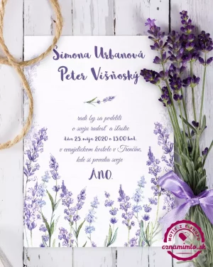 svadobné oznámenia levandula