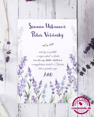 svadobné oznámenia levandula