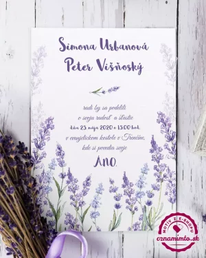 svadobné oznámenia levandula
