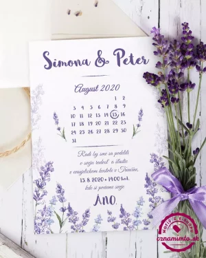 svadobné oznámenia levandula