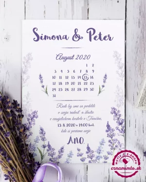 svadobné oznámenia levandula