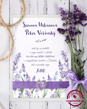 svadobné oznámenia levandula