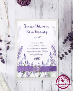 svadobné oznámenia levandula