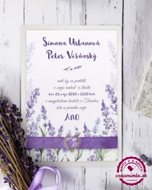 svadobné oznámenia levandula