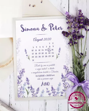 svadobné oznámenia levandula