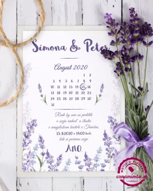 svadobné oznámenia levandula