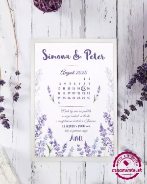 svadobné oznámenia levandula