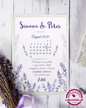 svadobné oznámenia levandula