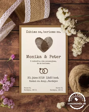 jutové svadobné oznámenia