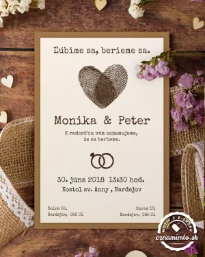 jutové svadobné oznámenia
