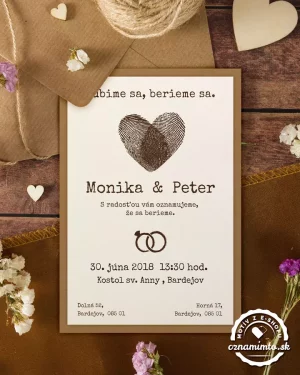 jutové svadobné oznámenia