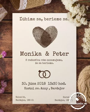 jutové svadobné oznámenia