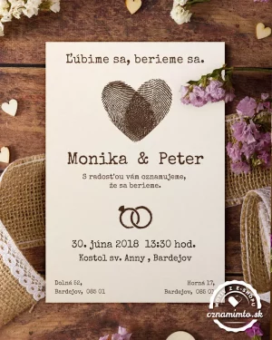 jutové svadobné oznámenia