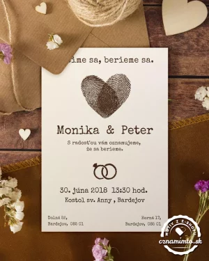 jutové svadobné oznámenia