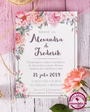 svadobné oznámenia šípová ruža
