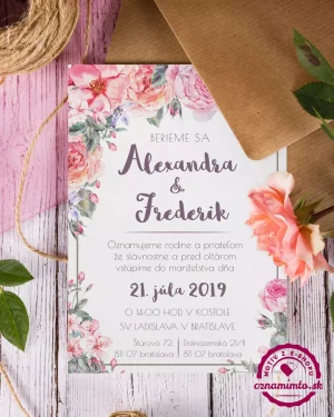 svadobné oznámenia šípová ruža