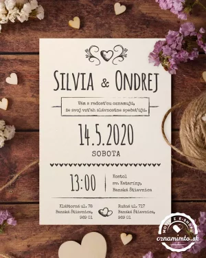 svadobné oznámenia vintage, rustikálne svadobné oznámenia