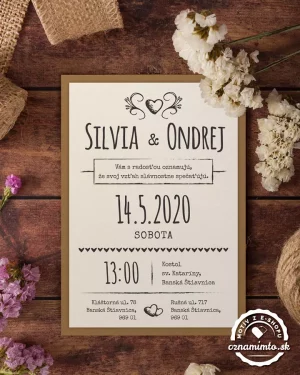 svadobné oznámenia vintage, rustikálne svadobné oznámenia