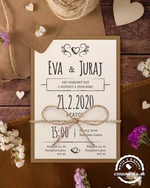 svadobné oznámenia vintage, rustikálne svadobné oznámenia