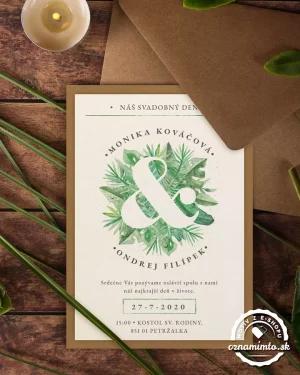 svadobné oznámenia greenery