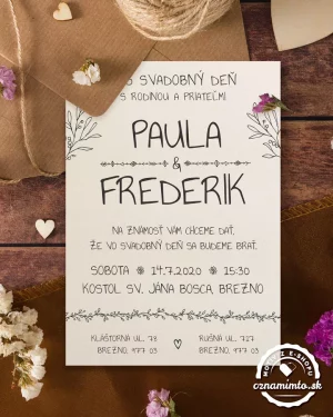 svadobné oznámenia s čipkou a jutou