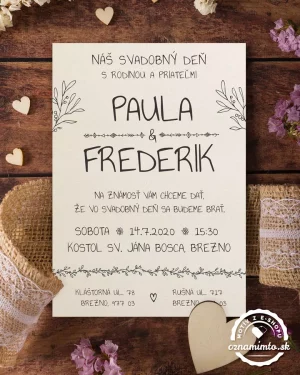 svadobné oznámenia s čipkou a jutou