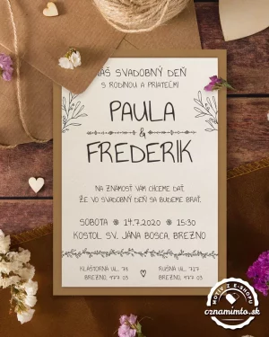 svadobné oznámenia s čipkou a jutou