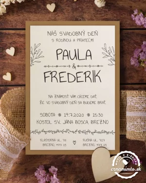 svadobné oznámenia s čipkou a jutou