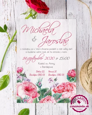 svadobné oznámenia šípová ruža