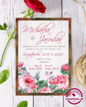 svadobné oznámenia šípová ruža
