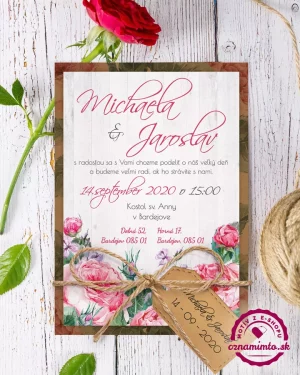 svadobné oznámenia šípová ruža