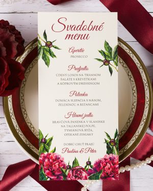 svadobne menu bordove pivone