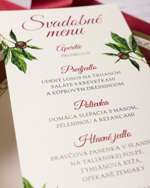 svadobne menu bordove pivone