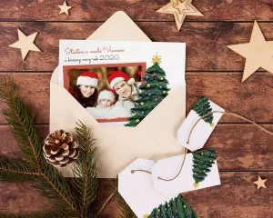 vianočný pozdrav / firemná PF karta / firemný vianočný pozdrav / vianočné prianie / pohľadnica / pf 2022 s vlastnou fotkou