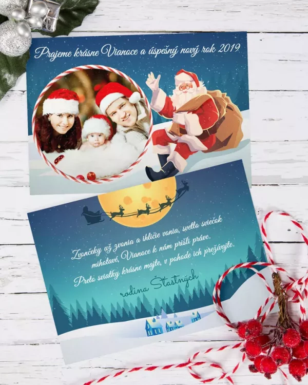 vianočný pozdrav / firemná PF karta / firemný vianočný pozdrav / vianočné prianie / pohľadnica / pf 2022 s vlastnou fotkou