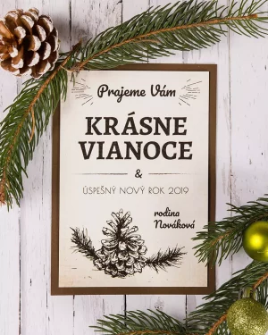 vianočný pozdrav / firemná PF karta / firemný vianočný pozdrav / vianočné prianie / pohľadnica / pf 2022 s vintage motívom