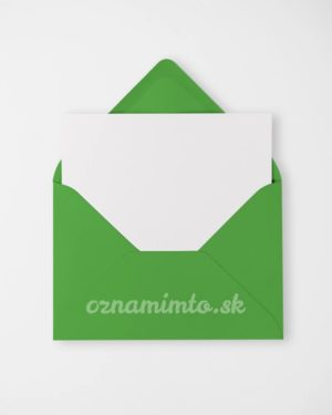 Zelené obálky na oznámenia a pozvánky rozmer C6