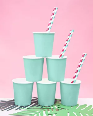 Ružové papierové slamky na oslavu, svadbu, párty