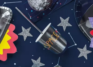 Strieborné celometalické apierové slamky na oslavu, svadbu, párty