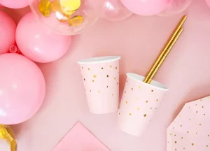 Zlaté celometalické papierové slamky na oslavu, svadbu, párty