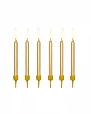 Tortové sviečky – zlaté 6cm