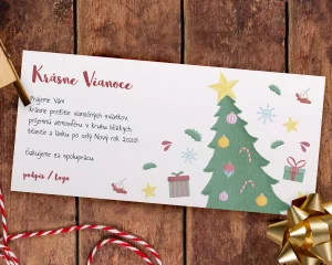 vianočný pozdrav / firemná PF karta / firemný vianočný pozdrav / vianočné prianie / pohľadnica / pf 2022 s maľovaným motívom