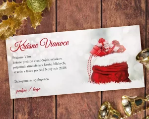 vianočný pozdrav / firemná PF karta / firemný vianočný pozdrav / vianočné prianie / pohľadnica / pf 2022 vrece s darčekmi
